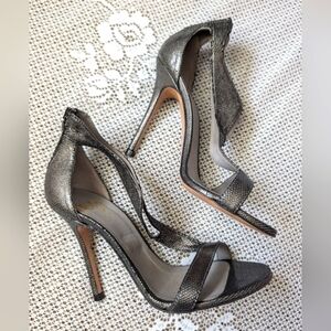 Italy Jolie Snakeskin Metallic Leather Heels